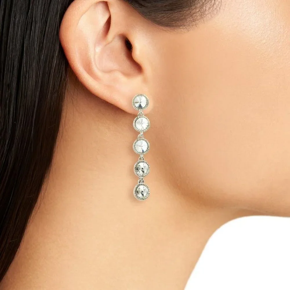 Ted Baker Rose Silver Purple Rizza Rivoli Crystal Earrings